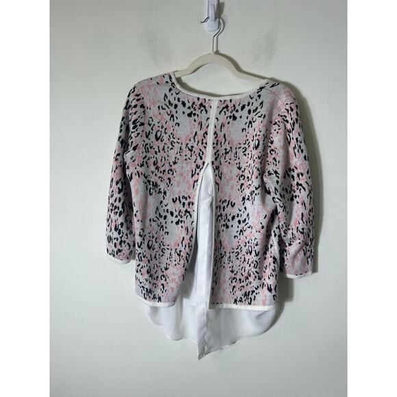 Tyler Boe Pink Black Long Sleeve Open Back Sweater/shirt Sz M - Picture 2 of 3